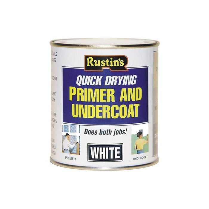 Rustins Quick Dry Primer & Undercoat White 1 litre Rustins - Town Tools