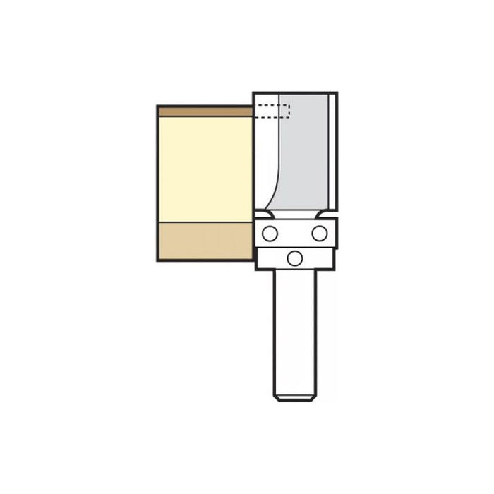 Trend 46/90 x 1/4 TCT 90° Shank Mounted Template Profiler 15.9 x 25mm Trend - Town Tools