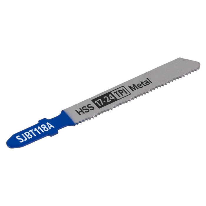 Sealey Jigsaw Blade Metal 92mm 17-24tpi Pack of 5 SJBT118A Sealey - Town Tools 