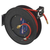Sealey Retractable Air Hose Steel Reel 20m10mm ID Rubber Hose SA85