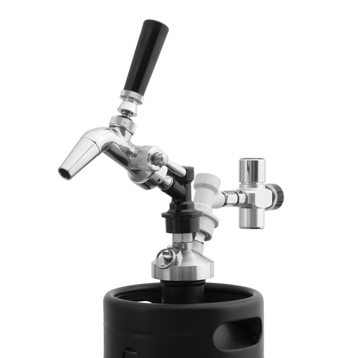 Baridi 5L Matte Black Mini Keg Growler Deluxe Style Beer Tap