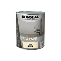 Ronseal One Coat Tile Paint Ivory Satin 750ml