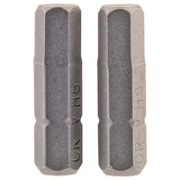 Draper Hexagonal Insert Bit, 6mm, 1/4" Hex, 25mm Long (Pack of 2) 63998