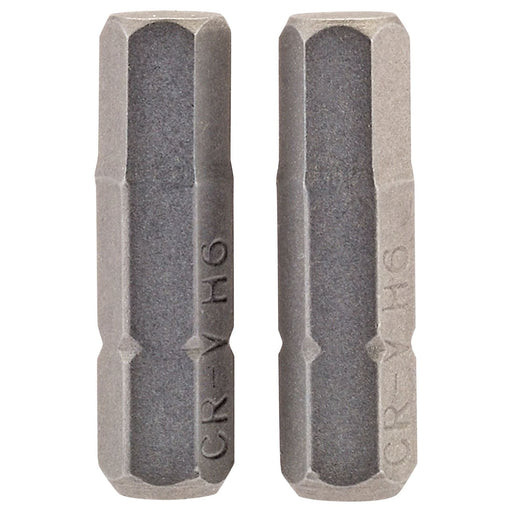 Draper Hexagonal Insert Bit, 6mm, 1/4" Hex, 25mm Long (Pack of 2) 63998 Draper - Town Tools 