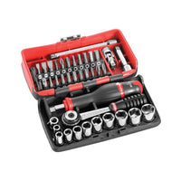 Facom 1/4in Drive R2NANO Socket Set, 38 Piece