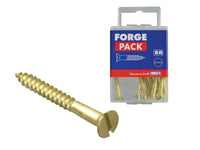 ForgeFix Wood Screw Slotted CSK Brass 1.1/2in x 8 ForgePack 10