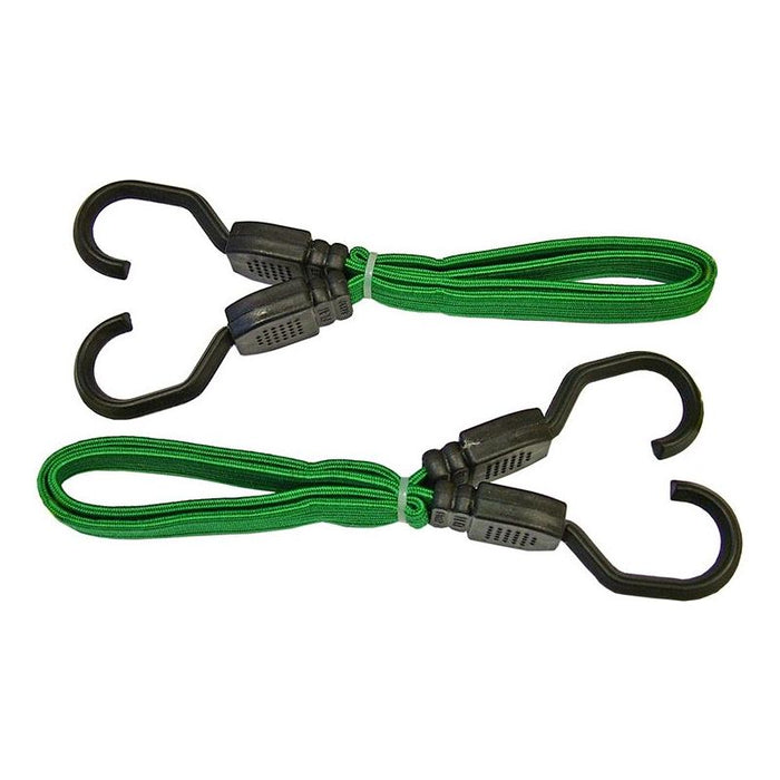 Faithfull Flat Bungee Cord 60cm (24in) Green 2 Piece Faithfull - Town Tools