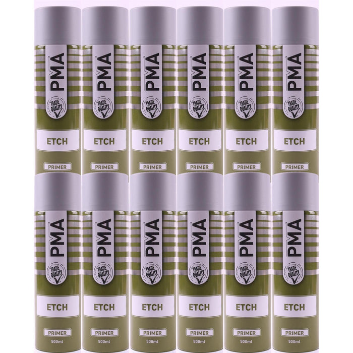 12x Autotek Professional Acid Etch Primer Aerosol 500ml For Galvanised Aluminium