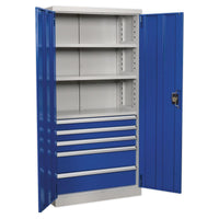 Sealey Industrial Cabinet 5 Drawer 3 Shelf 1800mm APICCOMBO5