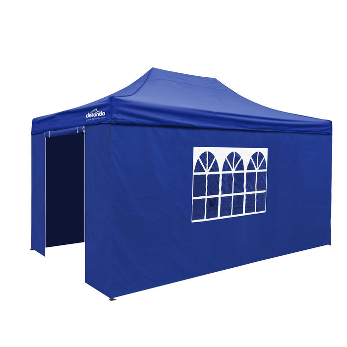 Dellonda 3x4.5m Pop-Up Gazebo & Side Walls Water Resistant Fabric  - Blue