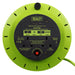 10m Cassette Type Cable Reel with Thermal Trip 2 x 230V & 2 x USB - Hi-Vis Green Sealey - Town Tools 