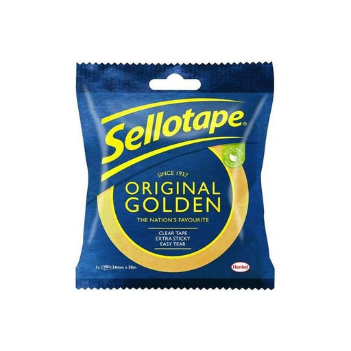 Sellotape Original Golden Sticky Tape - 1 Roll 24mm x 50m Sellotape - Town Tools