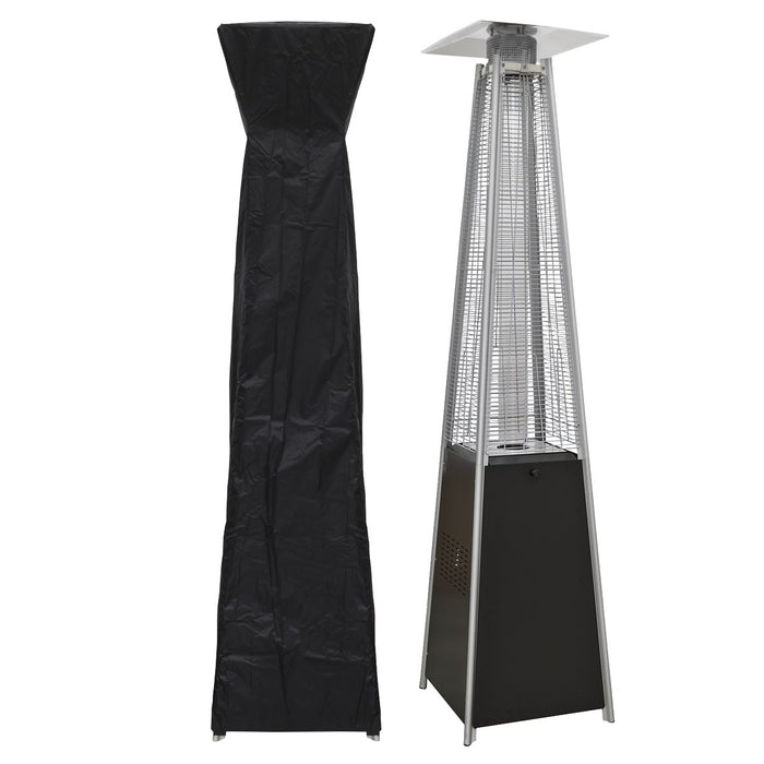 Dellonda Pyramid Gas Patio Heater 13kW for Commercial & Domestic Use Cover Black