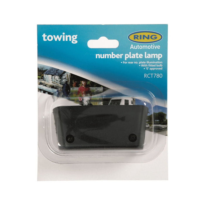 Ring Automotive RCT780 Number Plate Lamp - Black (Large) (C/W Bulb) Ring Automotive - Town Tools 