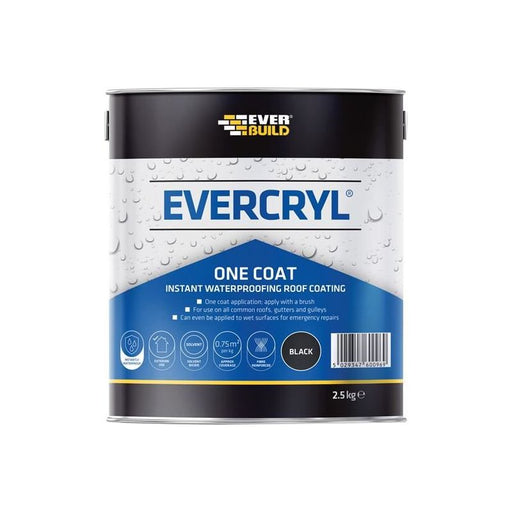 Everbuild Sika EVERCRYL® One Coat Black 2.5kg Everbuild Sika - Town Tools