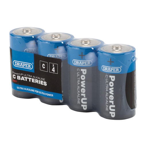 Draper PowerUP Ultra Alkaline C Batteries (Pack of 4) 03977 Draper - Town Tools 