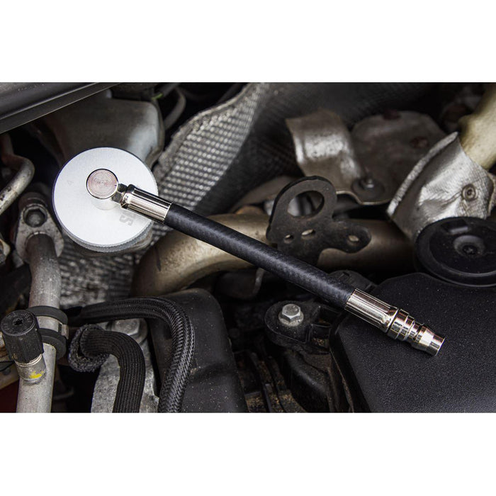 Sealey Brake Pressure Bleeder Cap 45mm & Connector With Hose 90 VS0204C4 Sealey - Town Tools 