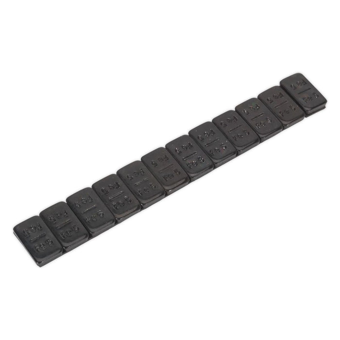 Sealey Wheel Weight 5g Adhesive Zinc Plated Steel Black Strip of 12 Pack of 50 Sealey - Town Tools 