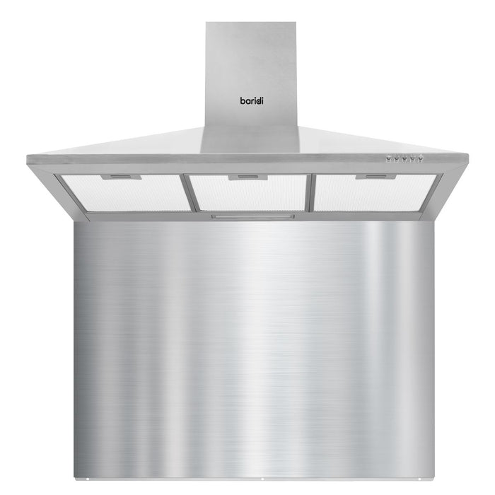 Baridi Cooker Hood with Carbon Filters & Splashback 90cm - Stainless Steel Baridi - Town Tools 