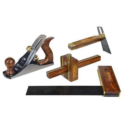 Faithfull Plane & Woodworking Set of 4 in Wooden Box Faithfull - Town Tools
