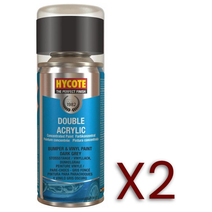 2x Hycote Aerosol Paint for Bumper Paint Dark Grey 150ml Hycote - Town Tools 