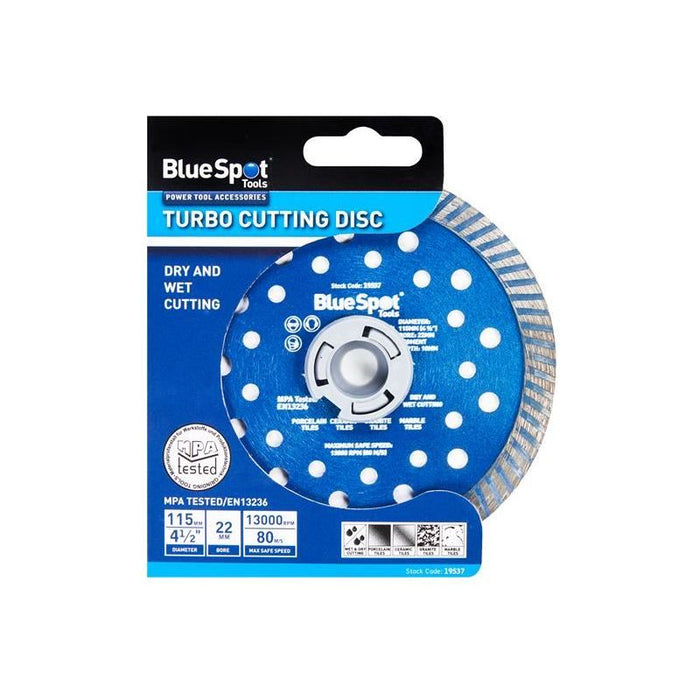 Bluespot Tools Turbo Cutting Disc 115 x 22mm BlueSpot Tools - Town Tools