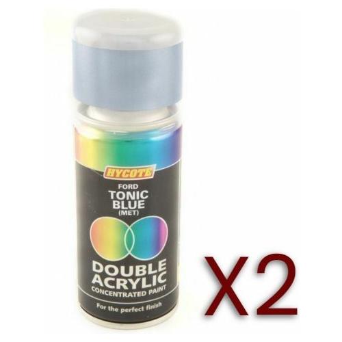 2x Hycote Aerosol Paint for Ford Tonic Blue (Metallic) 150ml Hycote - Town Tools 