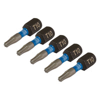 Draper Expert TX-STAR Impact Screwdriver Bits, T10 x 25mm, 1/4" Hex (Pack of 5)