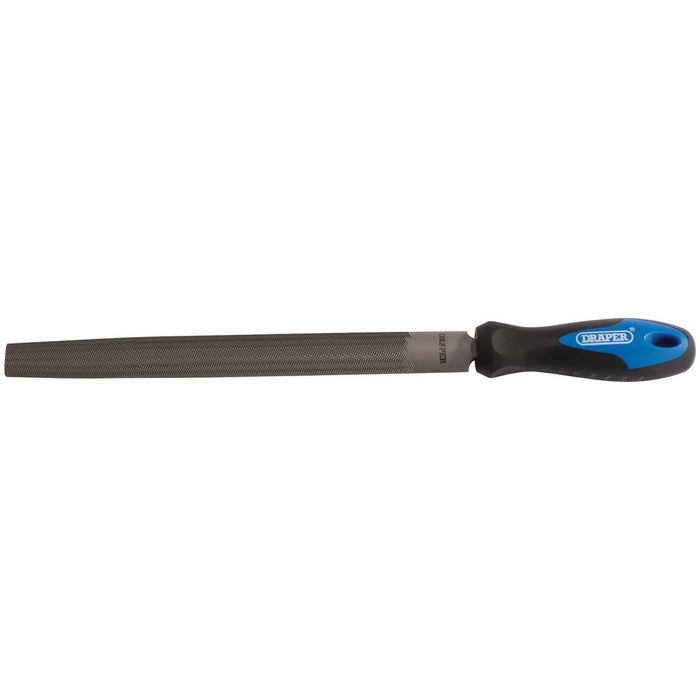 Draper Soft Grip Engineer's Half Round File and Handle, 250mm 00010 Draper - Town Tools 