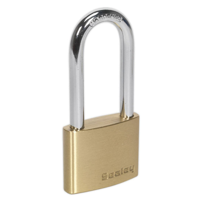 Sealey Brass Body Padlock Long Shackle 50mm PL102L Sealey - Town Tools 