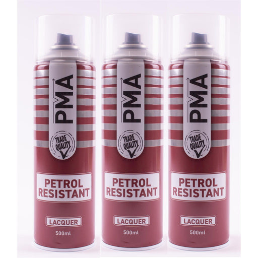 3x PMA Professional Petrol Resistant Lacquer 500ml Spray Paint High Coverage PMA - Town Tools 