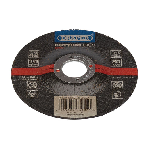 Draper DPC Metal Cutting Disc, 115 x 2.5 x 22.23mm 94784 Draper - Town Tools 