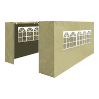 Dellonda Side Walls/Doors/Windows for Gazebo/Marquee Fits 3 x 4.5m Models Beige