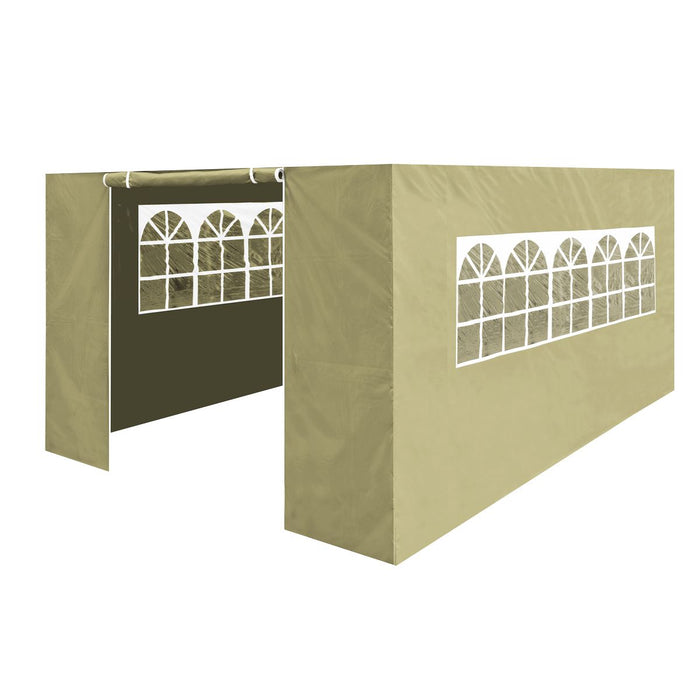 Dellonda Side Walls/Doors/Windows for Gazebo/Marquee Fits 3 x 4.5m Models Beige