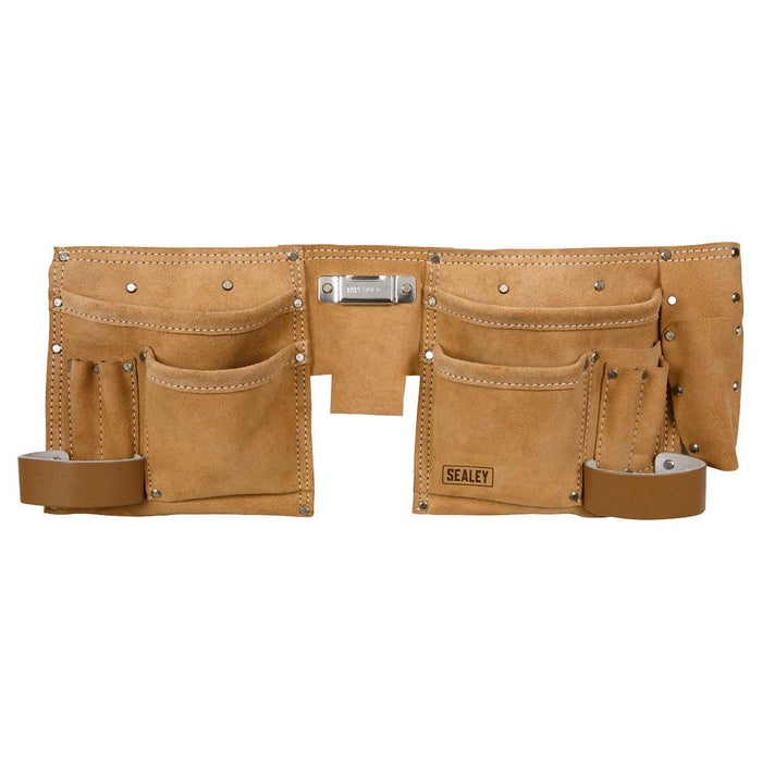 Sealey Double Pouch Leather Tool Belt STBL01 Sealey - Town Tools 