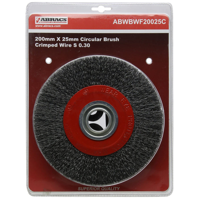 Abracs 200 x 25mm Crimped Wire Bench Grinder Brush ABRACS - Town Tools 