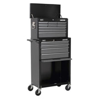 Sealey Topchest & Rollcab Combination 13 Drawer with Ball-Bearing Slides Black/G