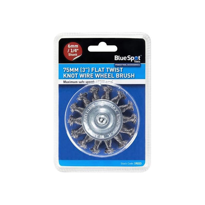 Bluespot Tools Flat Twist Knot Wire Wheel 75mm BlueSpot Tools - Town Tools