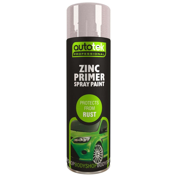Autotek Zinc Grey Primer 500ml For Metal Bodywork & Alloy Wheel Paint Spray