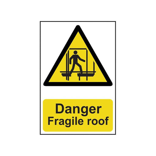 Scan Danger Fragile Roof - PVC Sign 200 x 300mm Scan - Town Tools