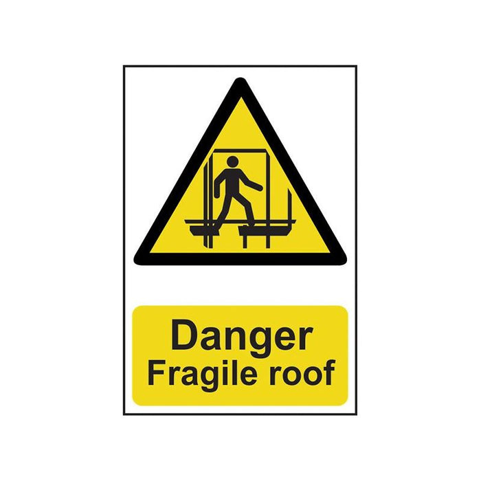 Scan Danger Fragile Roof - PVC Sign 200 x 300mm Scan - Town Tools