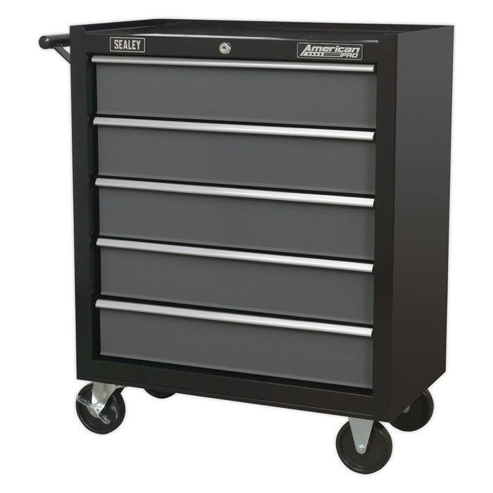 Sealey Rollcab 5 Drawer with Ball-Bearing Slides Black/Grey AP2505B Sealey - Town Tools 