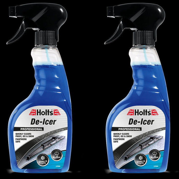 2x Holts Car De-Icer Spray Melts Windscreen Ice Frost Snow Winter De icer 500ml Holts - Town Tools 