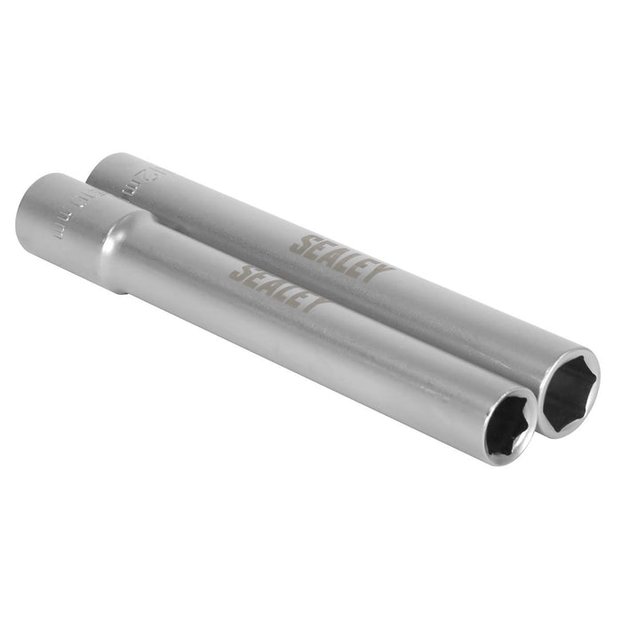 Sealey Extra-Deep Socket Set 3/8"Sq Drive 10 & 12mm 2pc SX1012 Sealey - Town Tools 