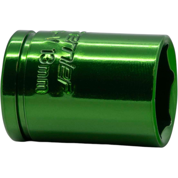 Sealey 1/4"Dr Coloured Socket 13mm (Dark Green)