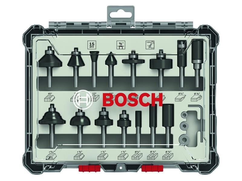 Bosch Powertool Accessories PRO Router Bit Mixed Set, 15 Piece Bosch Powertool Accessories - Town Tools