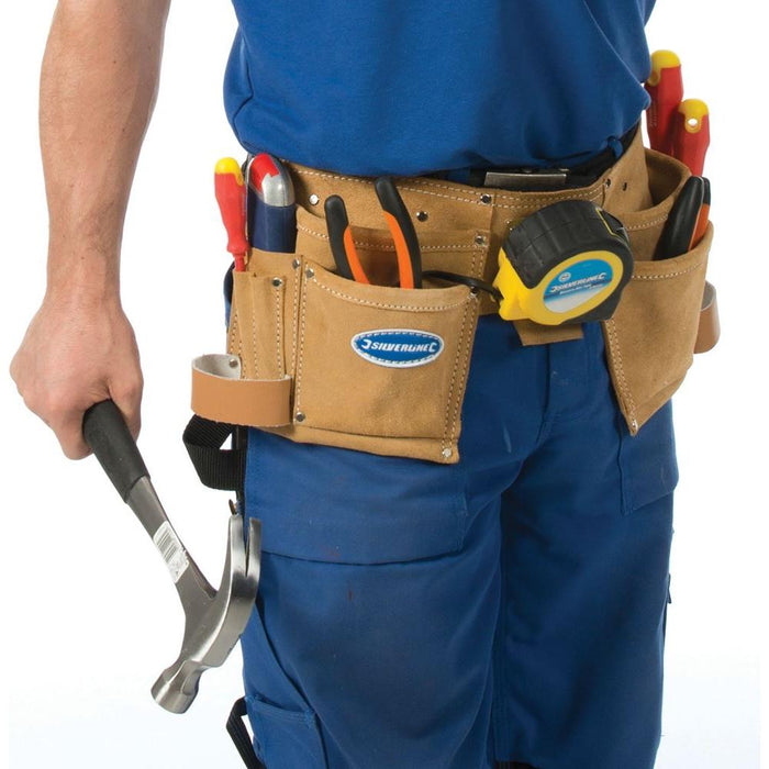 Silverline Double Pouch Tool Belt 11 Pocket 300 x 200mm Silverline - Town Tools 