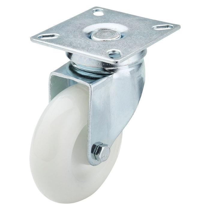 Draper Swivel Plate Fixing Nylon Wheel, 75mm Diameter, S.W.L. 70kg Draper - Town Tools