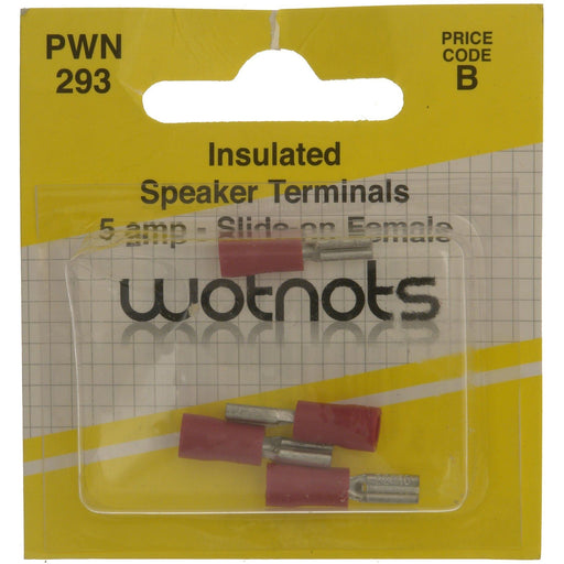 Wot-Nots Wiring Connectors - Red - Male Slide-On - 2.8mm - Pack of 4 Wot-Nots - Town Tools 