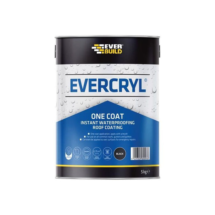 Everbuild Sika EVERCRYL® One Coat Black 5kg Everbuild Sika - Town Tools